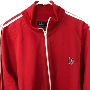 Fred Perry red and white track jacket - XXL